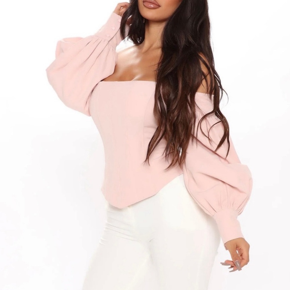 Fashion Nova Elegant Pink Off-Shoulder Corset Top